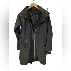 Athleta Misty Jacket Parka Rain‎ Wind Water Resistant Packable Hood Green Sz XS